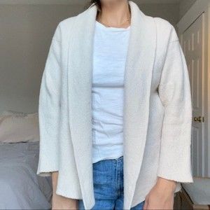 Vince White Cream open drape front cardigan sweater size large
